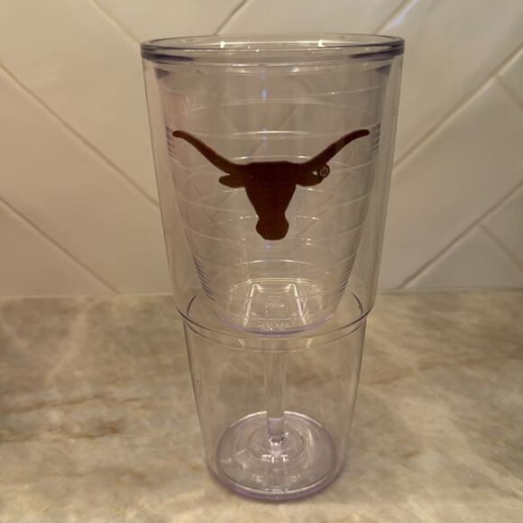 tervis Other - TERVIS Tumbler 16 oz Clear Encased Wine Glass Goblet Cup UT Texas Longhorn